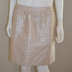 Ann Taylor LOFT Beige/Nude & Silver Pencil Skirt
